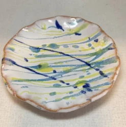 Assiette Hagi Ware à Traînée à la Main, 13,5 cm — Seseragi