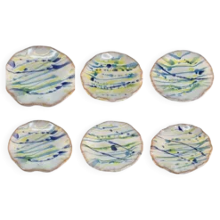 Assiette Hagi Ware à Traînée à la Main, 13,5 cm — Seseragi
