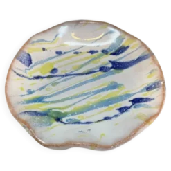Assiette Hagi Ware à Traînée à la Main, 13,5 cm — Seseragi