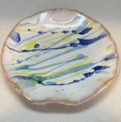 Assiette Hagi Ware à Traînée à la Main, 13,5 cm — Seseragi