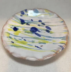 Assiette Hagi Ware à Traînée à la Main, 13,5 cm — Seseragi
