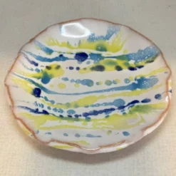 Assiette Hagi Ware à Traînée à la Main, 13,5 cm — Seseragi