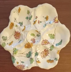 Assiette à huîtres anglaise ancienne fin XIXème - début XXème