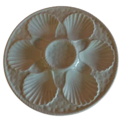 Assiette à huîtres en faïence blanche de Longchamp