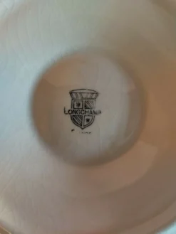 Assiette à huîtres en faïence blanche de Longchamp