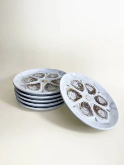 Assiette à Huîtres en Faïence de Saint-Amand