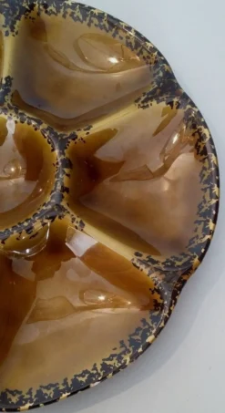 Assiette à huîtres en faïence Gien