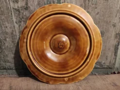 Assiette à huîtres en majolique vintage Français de Sarreguemines