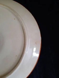 Assiette à huîtres hb henriot quimper grès 23 cm décor floral breton