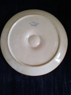 Assiette à huîtres hb henriot quimper grès 23 cm décor floral breton