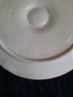 Assiette à huîtres hb henriot quimper grès 23 cm décor floral breton