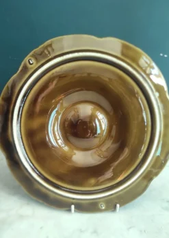 Assiette à huîtres vintage en majolique française de Sarreguemines