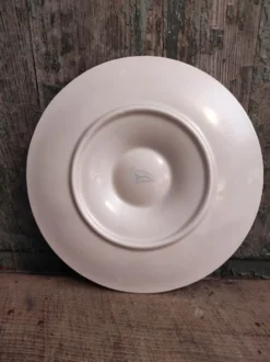 Assiette à huîtres vintage française en majolique de Longchamp