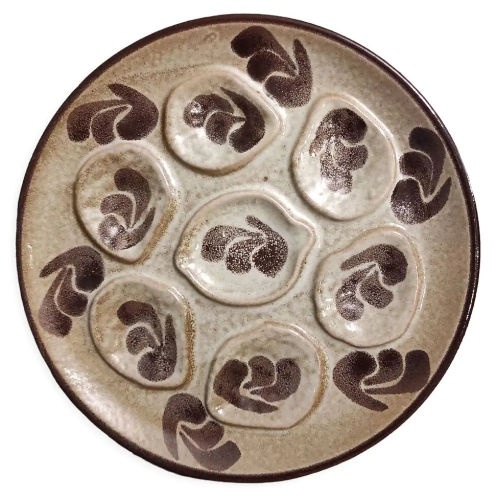 Assiette à huîtres vintage française de Pornic