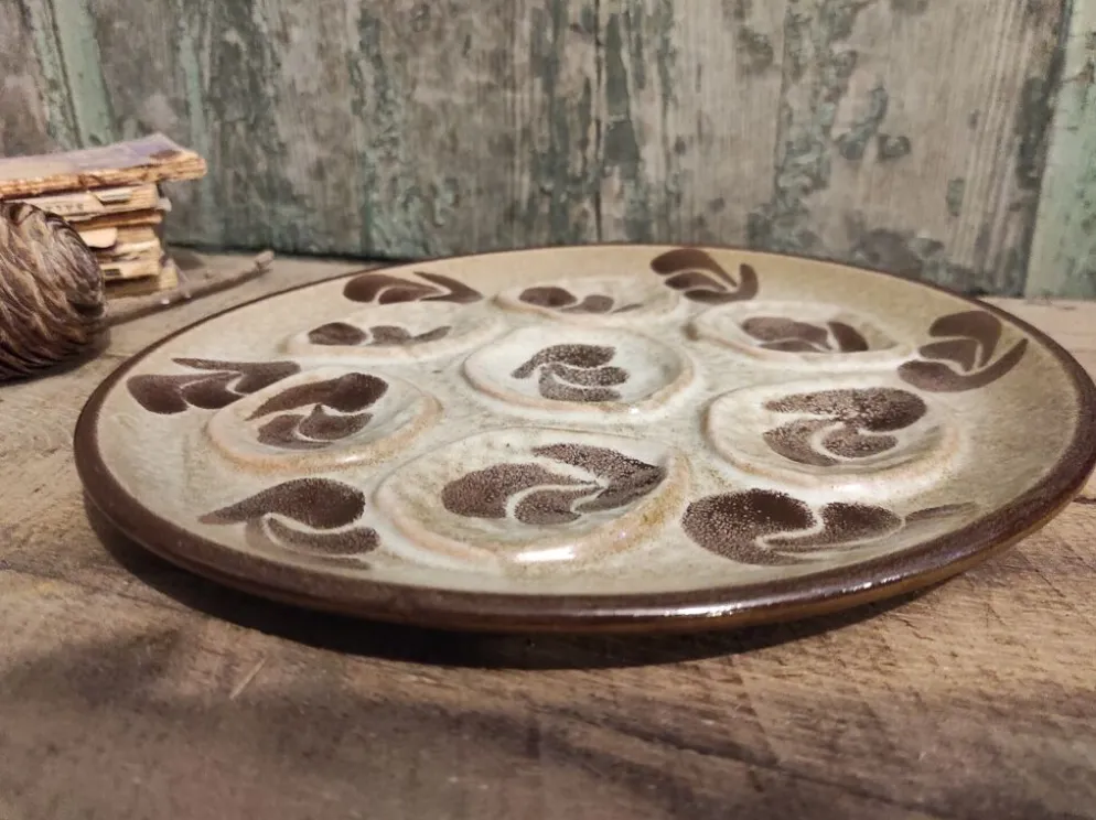 Assiette à huîtres vintage française de Pornic