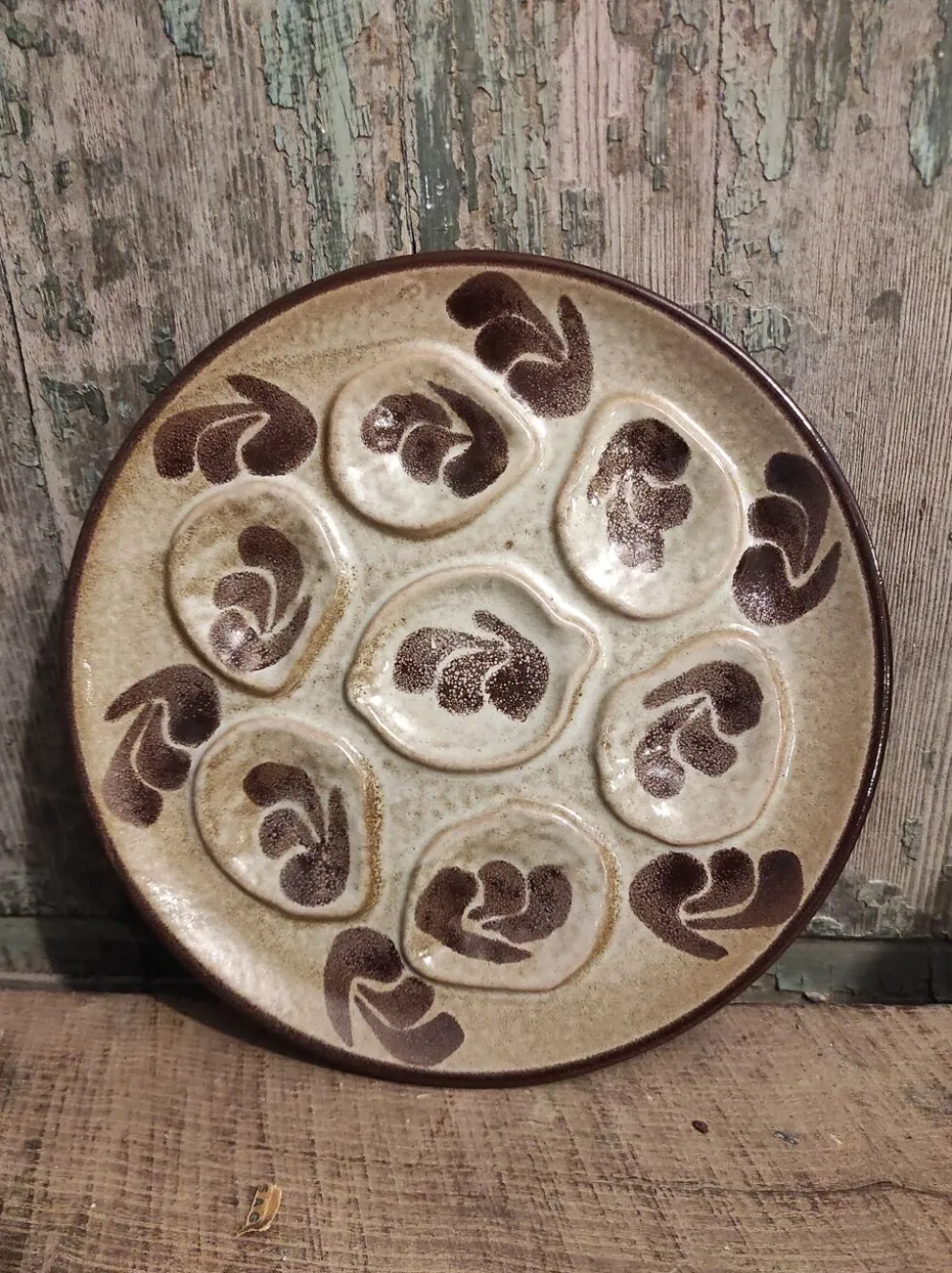 Assiette à huîtres vintage française de Pornic