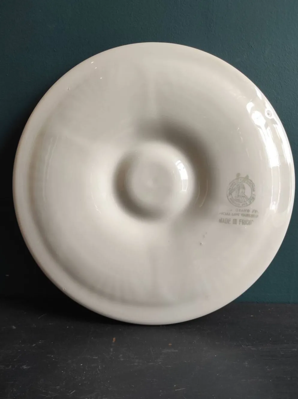 Assiette à huîtres vintage française du Moulin des Loups