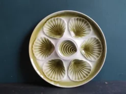 Assiette à huîtres vintage française du Moulin des Loups