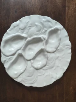 Assiette à huîtres XIXe porcelaine Haviland & Co Limoges France
