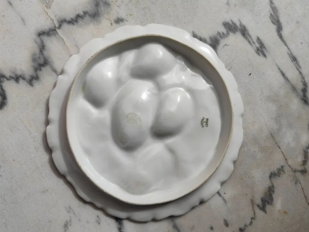 Assiette à huîtres XIXe porcelaine Haviland & Co Limoges France