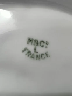 Assiette à huîtres XIXe porcelaine Haviland & Co Limoges France