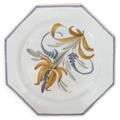 Assiette octogonale peinte à la main