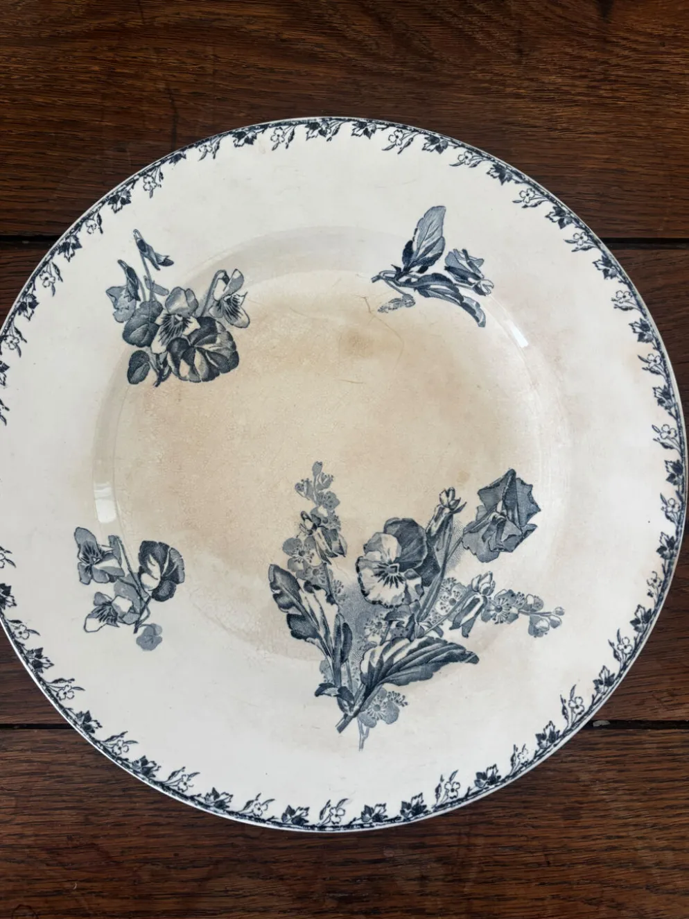 Assiette plate ancienne Sarreguemines Stella