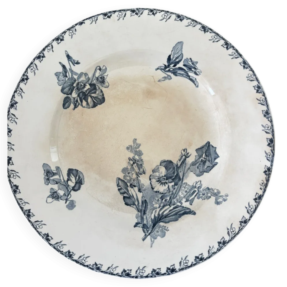 Assiette plate ancienne Sarreguemines Stella