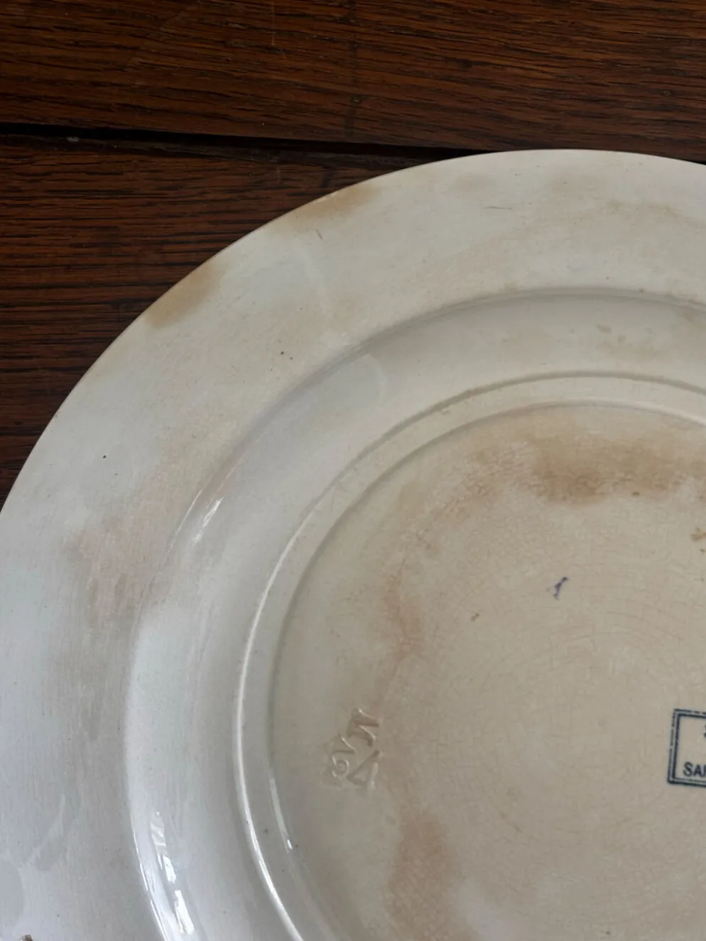 Assiette plate ancienne Sarreguemines Stella