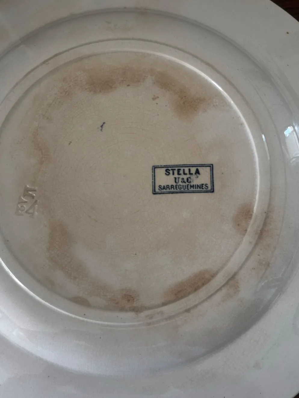 Assiette plate ancienne Sarreguemines Stella