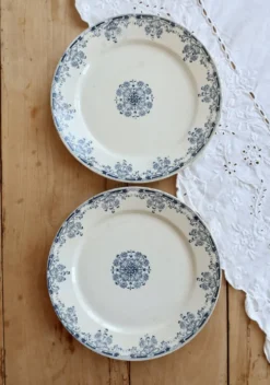 Assiette plate ancienne terre de fer Sarreguemines U&C modèle Mignon