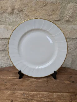 Assiette plate 24.5cm en porcelaine de Limoges Bernardaud modèle Verlaine