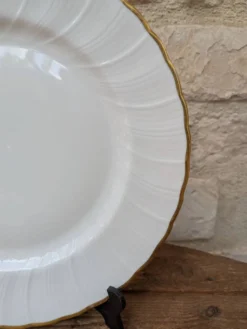 Assiette plate 24.5cm en porcelaine de Limoges Bernardaud modèle Verlaine