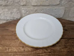 Assiette plate 24.5cm en porcelaine de Limoges Bernardaud modèle Verlaine