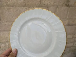 Assiette plate 24.5cm en porcelaine de Limoges Bernardaud modèle Verlaine