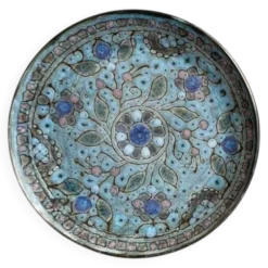 Assiette plate en céramique émaillée, Danuta Le Hénaf