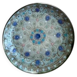 Assiette plate en céramique émaillée, Danuta Le Hénaff