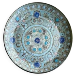 Assiette plate en céramique émaillée, Danuta Le Hénaff