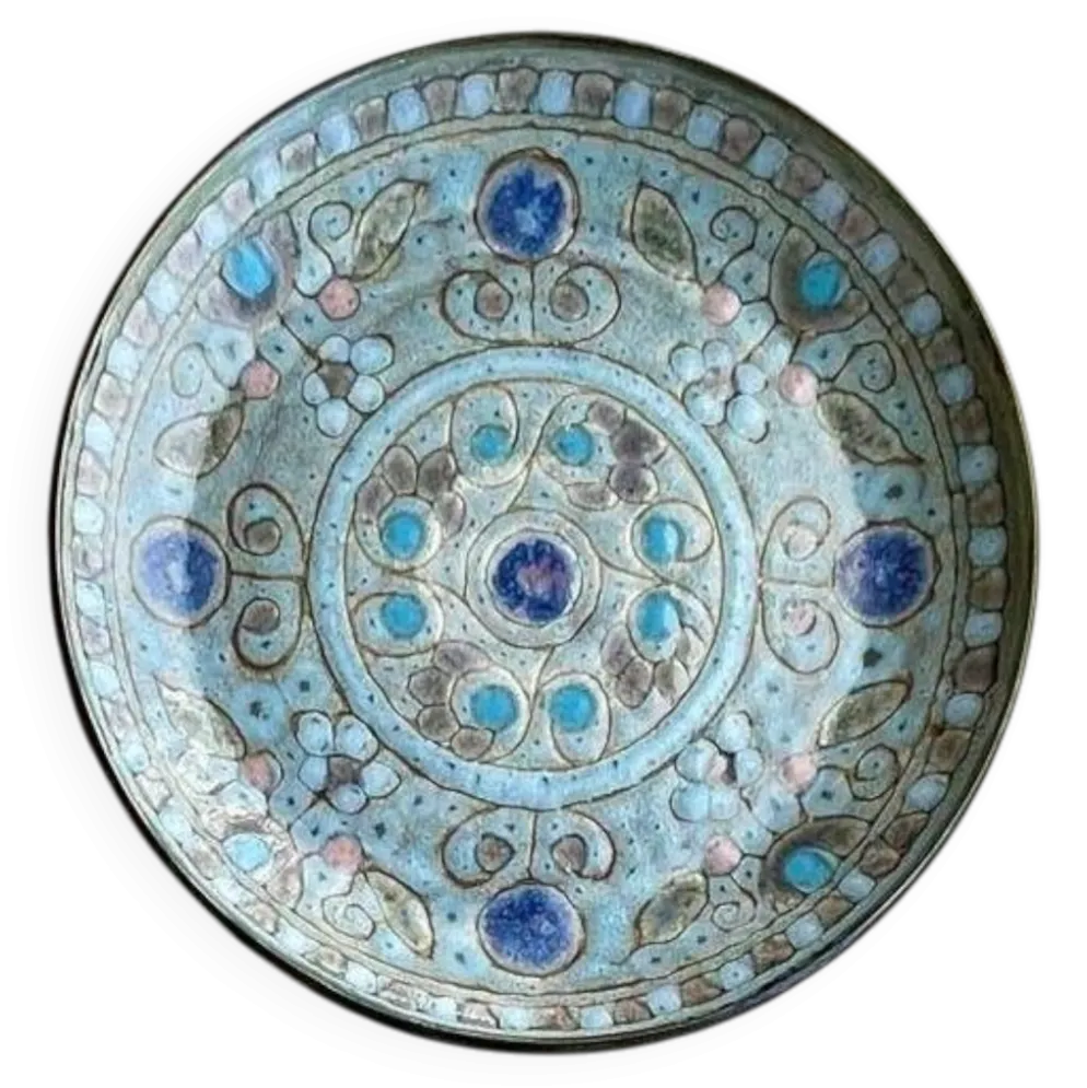 Assiette plate en céramique émaillée, Danuta Le Hénaff