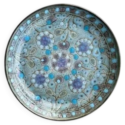 Assiette plate en céramique émaillée, Danuta Le Hénaff