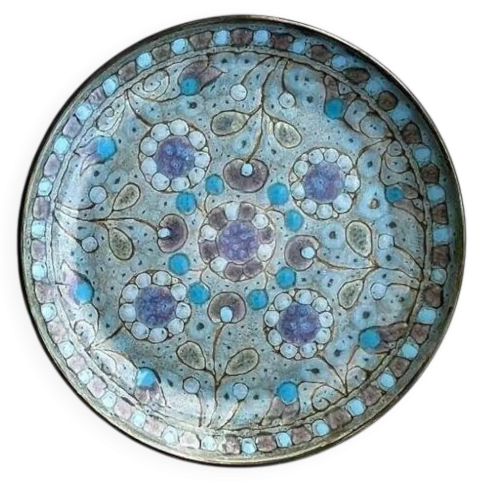 Assiette plate en céramique émaillée, Danuta Le Hénaff