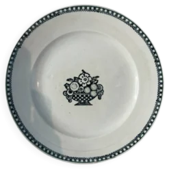Assiette plate Saint Amand décor corbeille fleurie 23cm