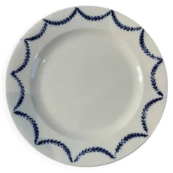 Assiette plate Salins décor bleues 24,5cm