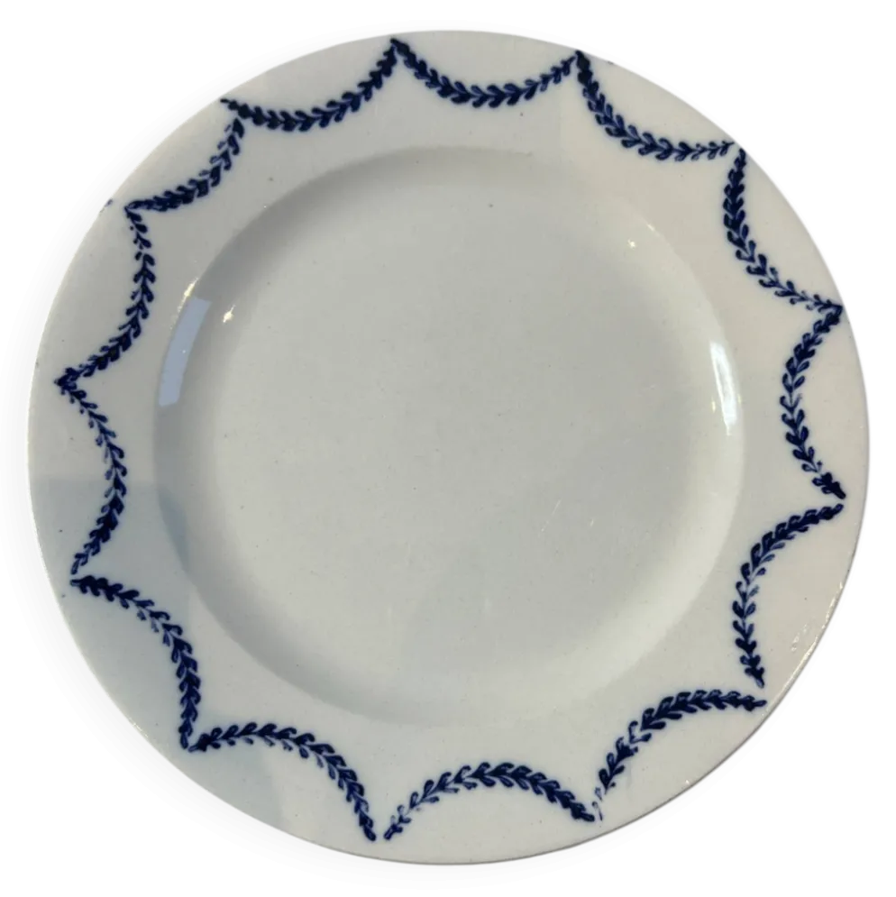 Assiette plate Salins décor bleues 24,5cm