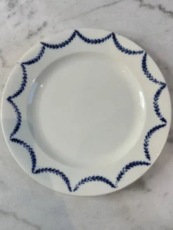 Assiette plate Salins décor bleues 24,5cm