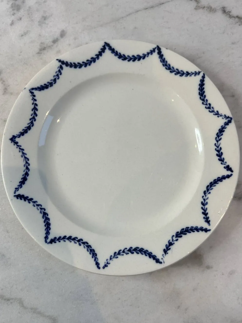 Assiette plate Salins décor bleues 24,5cm