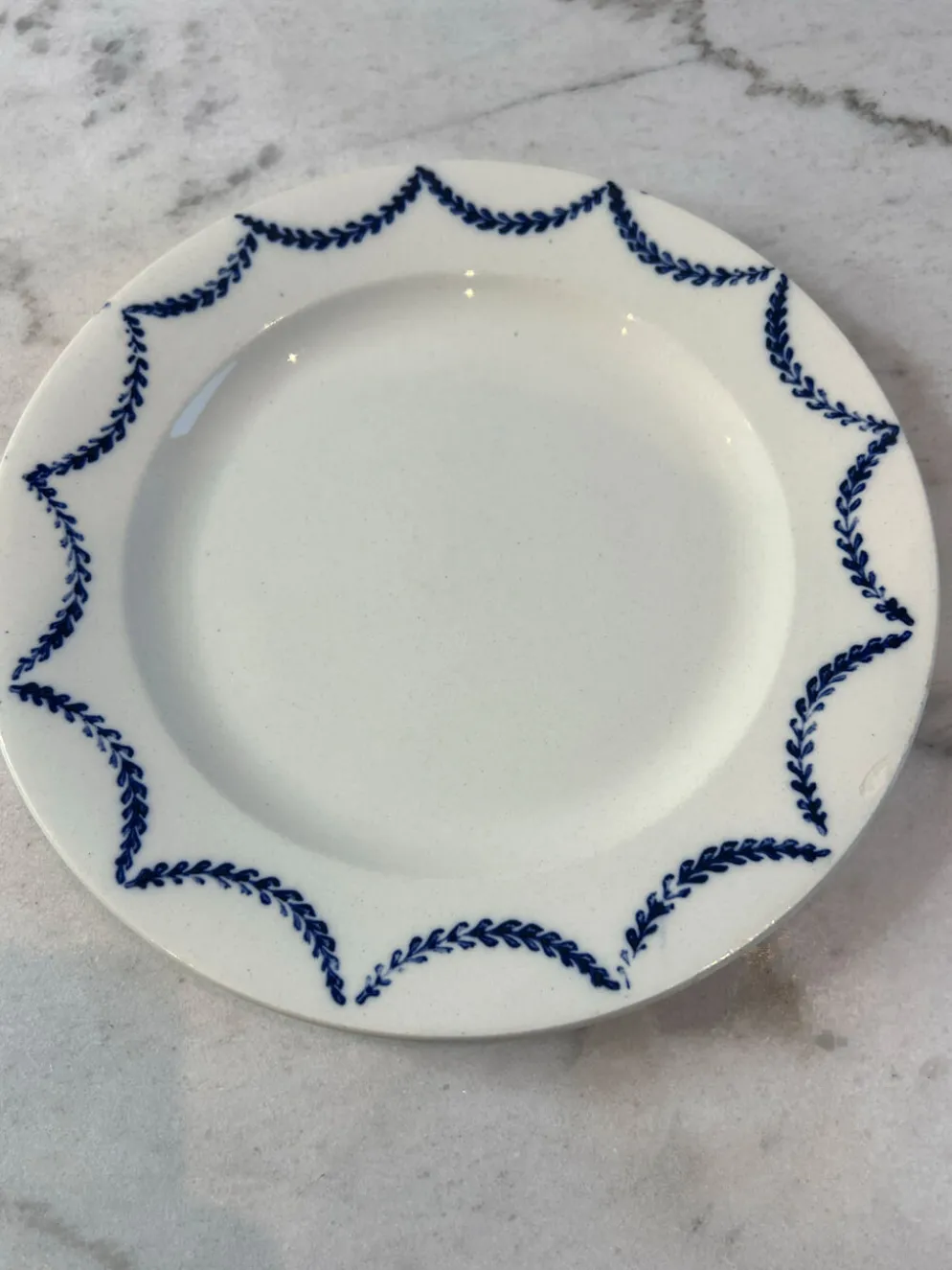 Assiette plate Salins décor bleues 24,5cm