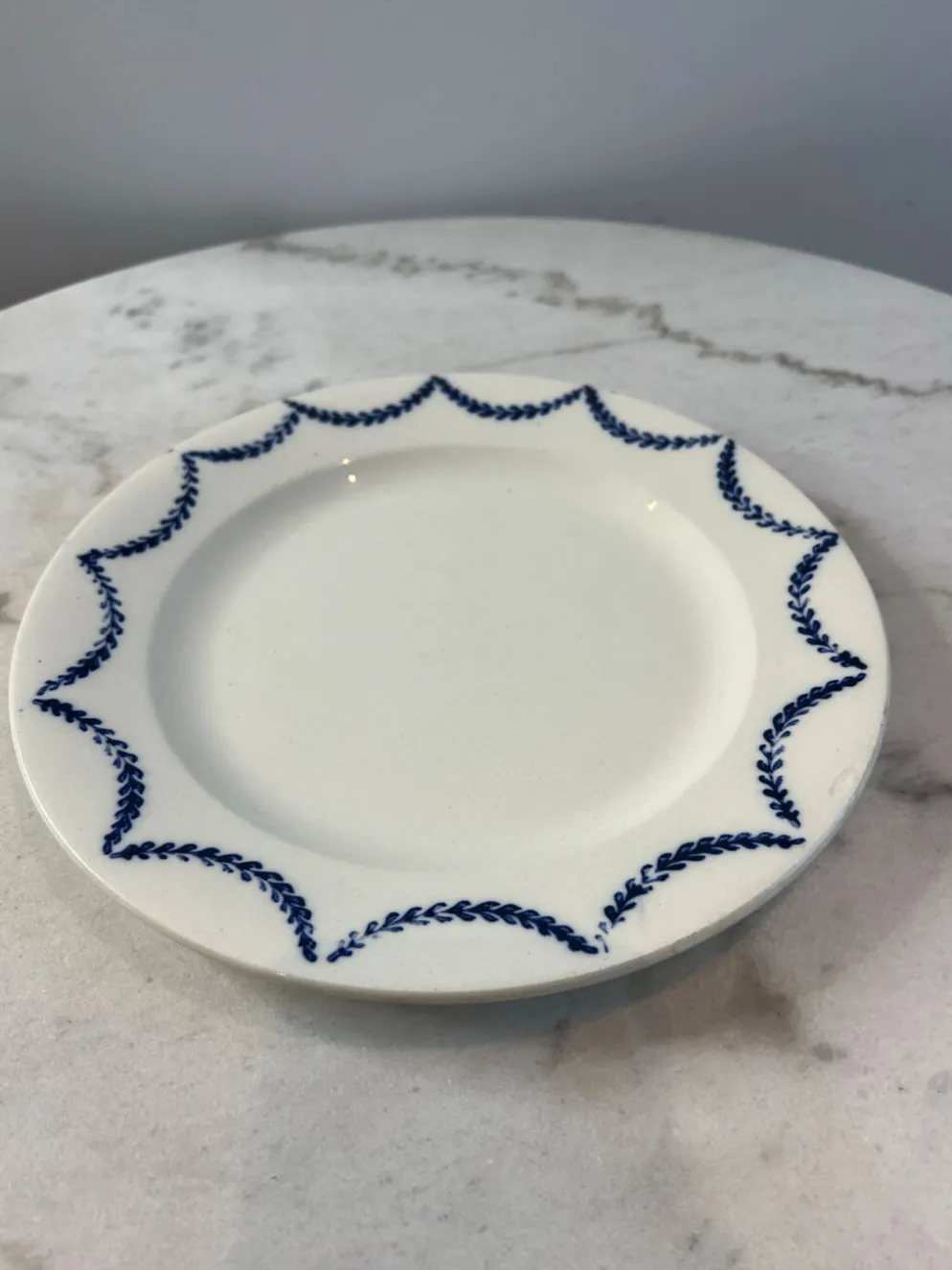 Assiette plate Salins décor bleues 24,5cm