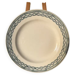 Assiette plate St Amand 4014 décor bleu vert
