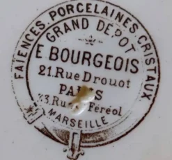 Assiette plate terre de fer Aubépine & dentelle Grand dépôt Émile Bourgeois